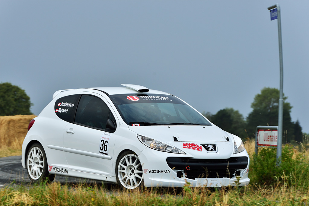Thomas Andersen og Casper Nyland kørte stærkt, men sikkert på hastighedsprøverne med deres Peugeot 207 RC
(Foto: Michael Eisenberg)